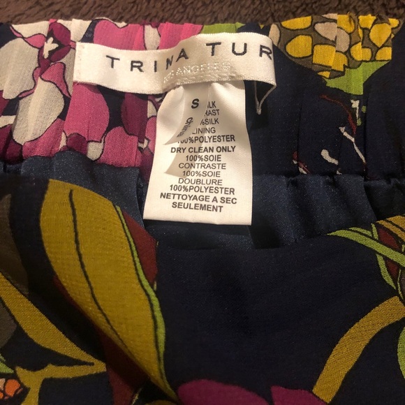 New w/o tags Trina Turk Silk Flare Pants size S - Picture 4 of 9
